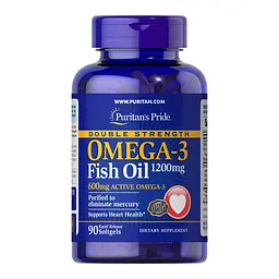 Омега-3 Puritans Pride Double Strength Fish Oil 1200 мг / 600 мг 90 sgels