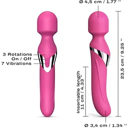 Вібромасажер 2 в 1 Dorcel Dual Orgasms Magent класичний масажер та вібратор із перловим масажем - мініатюра 4