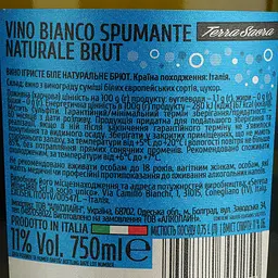 Вино ігристе Terra Sacra Spumante Brut біле сухе 0.75 л - мініатюра 4