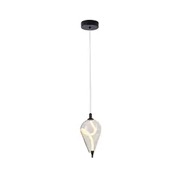 Стильний підвісний LED світильник для кухні Levistella 788P10076-1 BK+CL, 7 W, висота 2200 мм - мініатюра 2