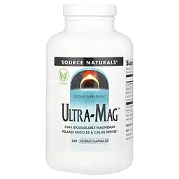 Комплекс магнию Source Naturals Ultra-Mag, 360 вегакапсул з п'яти форм