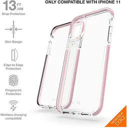 Протиударний прозорий чохол GEAR4 Piccadilly D3O з антимікробним покриттям для iPhone 11 Pro Max (6.5") Pink + Transparent - мініатюра 6
