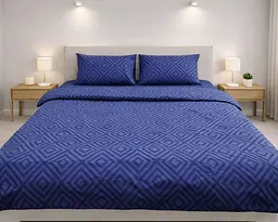 Постільна білизна LARA бязь d11297e Ромб Dark Blue євро
