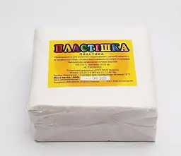Полімерна глина Пластішка (Plastishka) основні кольори, 500 г., Біла, (0101-500)
