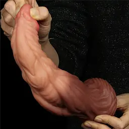 Фалоімітатор Dual-Layered Silicone 9.5" Nature Cock 24.5 см коричневий - мініатюра 12