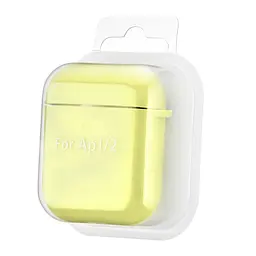 Чохол Silicone Case 2,5mm with microfiber for AirPods 1/2 Shiny Yellow - мініатюра 2
