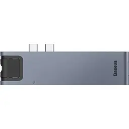 USB-Хаб Baseus USB Type-C 7-in-one smart Grey (CAHUB-L0G)