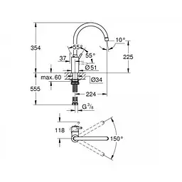 Змішувач для кучні Grohe Concetto 32661003, Хром - мініатюра 2