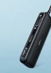 Перехідник Ugreen USB 2.0 Type-C VGA V1.2 /HDMI V2.0b/DP V1.2a CM260 Чорний - мініатюра 2