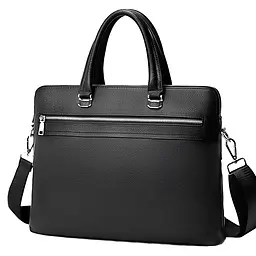 Шкіряна чоловіча ділова сумка-портфель чорна Tiding Bag 30987 38 см