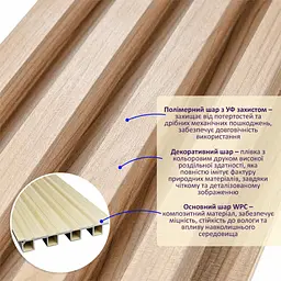 Рейка декоративна Sticker Wall WPC стінова 3000х165х23мм Вишня SW-00001857 - мініатюра 2