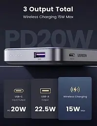 Магнітна батарея Ugreen PB206 Magnetic Magsafe Powerbank 10 000mAh 20W USB-C зі складною підставкою - мініатюра 5