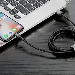 Дата кабель Baseus Cafule USB to Lightning Special Edition 2.4A (1m) (CALKLF-G) Сірий - мініатюра 4
