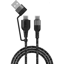 Кабель 4smarts 310 USB + USB Type-C - USB Type-C (M/M), 1.5 м, Чорний (4250774954856)