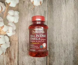 Лососева олія омега 3-5-6-7-9 і вітамін Д3 Puritan's Pride Omega 3, 5, 6, 7 & 9 with Vitamin D3 60 капс - мініатюра 2