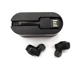 Бездротова Bluetooth стерео гарнітура Remax TWS-22 з кейсом Чорний - мініатюра 3