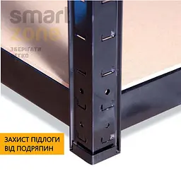 Стелаж металевий 180х90х40 см ЧОРНИЙ 5 полиць МДФ БОНА-4 для дому, комори, на балкон - мініатюра 4