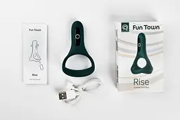 Подвійне ерекційне кільце Fun Town Rise Turquoise, керування зі смартфона - мініатюра 4