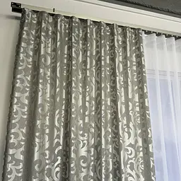 Штори жаккард "Вензель" сірий 150х270 см, 2шт, тасьма ALBO pbe0052939 - мініатюра 7