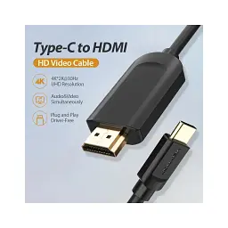 Кабель мультимедійний USB-C to HDMI M 1.5m black Vention (CGUBG) - мініатюра 4