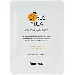 Тканинна маска для обличчя FarmStay Citrus Yuja Vitalizing Mask Sheet з екстрактом юдзу 23 мл