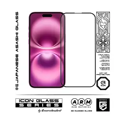 Захисне 3D скло для Apple iPhone 16 Plus, Icon 3D, загартоване, 9H, загартоване скло, повне проклеювання, протиударне, глянсове з олеофобним покриттям, на весь екран, сумісне з чохлами, проста установка, ArmorStandart (ARM83512) - мініатюра 2