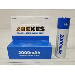 Акумулятор Arexes акумуляторна батарея 18650 1 шт Li-Ion 2000 mAh 3.7v