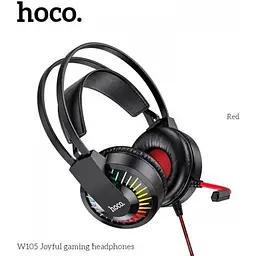 Навушники Hoco LED Joyful Gaming Headphones W105 чорно-сині 6931474754172 - мініатюра 2