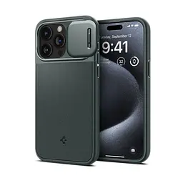 Чехол Spigen Optik Armor MagSafe для iPhone 15 Pro Abyss Green (ACS06739) + защитное стекло - мініатюра 14