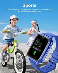 Розумні дитячі смарт годинник-телефон Wonlex KT34 камерою WI-FI GPS SIM-карта силіконовий ремінець Blue (17779) - мініатюра 6