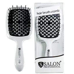 Щітка для волосся Salon Professional продувна 20 см SP0099 SL, Біла з чорним