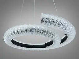 Сучасна підвісна LED люстра Diasha MD2509/600BK чорна кільцева з пультом 56 см - мініатюра 4