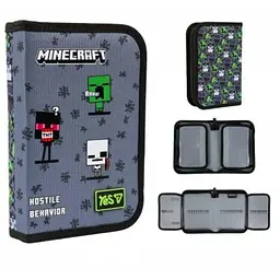 Пенал жорсткий Yes одинарний із двома клапанами HP-04 Minecraft Reality