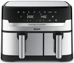 Мультипіч Dual EasyFry&Grill AirFryer, 2700Вт, чаша-5.2+3.1л, сенсорне керув., 2 чаши, гриль, Tefal kuh0015002
