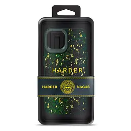 Кожаный чехол для Apple iPhone 14, Harder Nagas, зеленый, термополиуретан ТПУ + экокожа с имитацией кожи Наги, панель, защита корпуса, противоударный, микрофибра, рамка вокруг камеры, защита всего корпуса, (ARM76748) - мініатюра 3
