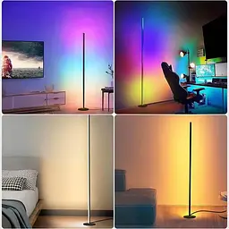 Підлогова кутова LED лампа RGB SAL-005B 160cm Bluetooth USB with app Black - мініатюра 3