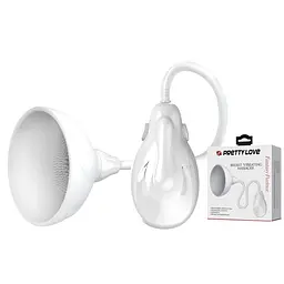 Помпа для грудей Pretty Love Breast Vibrating Massager 7 см білий - мініатюра 5