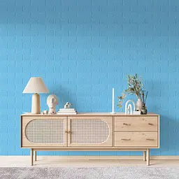 Самоклеюча декоративна 3D панель Loft Expert під блакитну рівну цеглу 700x770x4 мм - мініатюра 4