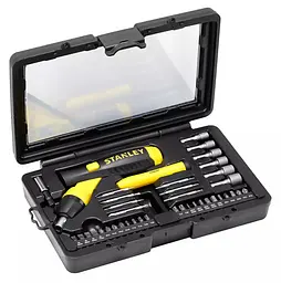 Викрутка-тримач біт Stanley Pistol Grip Ratchet з 36 насадками