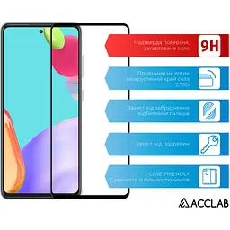 Скло захисне ACCLAB Full Glue Samsung A52 Black (1283126510540) - мініатюра 3