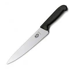 Кухонний ніж Victorinox Fibrox Carving лезо 19см хвил. з чорн. ручкою