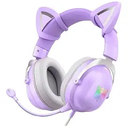 Дротова ігрова гарнітура Onikuma Gaming CAT with LED X11, USB, 3.5mm, 2.2m, purple