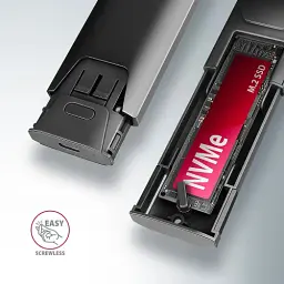 Кишеня зовнішня Axagon GTS, Grey, M.2, Type-C 3.2 Gen 2, 1xM.2 NVMe / SATA, формат 2230/2242/2260/2280, алюмінієвий корпус (EEM2-GTS2) - мініатюра 3