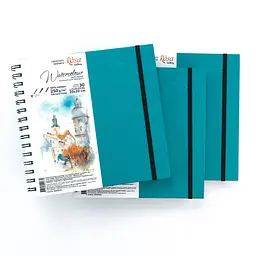 Блокнот для акварелі на спіралі Unica by Fabriano 20х20 см 250г/м2 30 л папір білий Бірюза ROSA Gallery - мініатюра 4