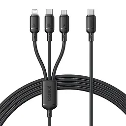 Кабель Baseus Silky One-for-Three Fast Charging Type-C to Micro USB+Lightning+Type-C 100W 1.5m black (P10377706123-00)