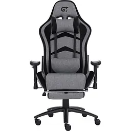 Геймерське крісло GT Racer сіре із чорним (X-2534-F Fabric Gray/Black Suede) - мініатюра 1