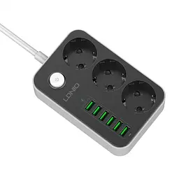Мережевий подовжувач LDNIO SE3631 (3 х розетки 6 х USB) - мініатюра 4