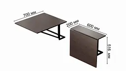Стіл розкладний Олександр 1 Ferrum-decor 750x600x700 Чорний метал ДСП Біле 16 мм (FRD-104892) - мініатюра 5