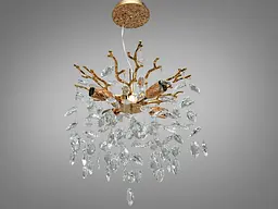 Підвісна кришталева люстра Diasha P8058/D400G золото 4xE14 12 м² - мініатюра 2