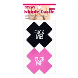 Наклейки на соски Lovetoy Fuck me 2 шт. мульти - мініатюра 5